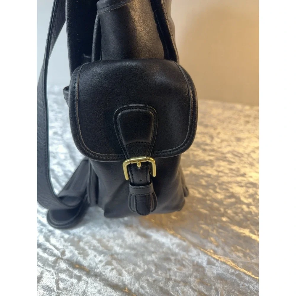 Vintage Coach 0594 Travel Collection Black Leather Briefcase Messenger Bag
